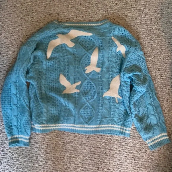 Taylor Swift Blue Knit Cardigan 1989 style - Picture 2 of 3